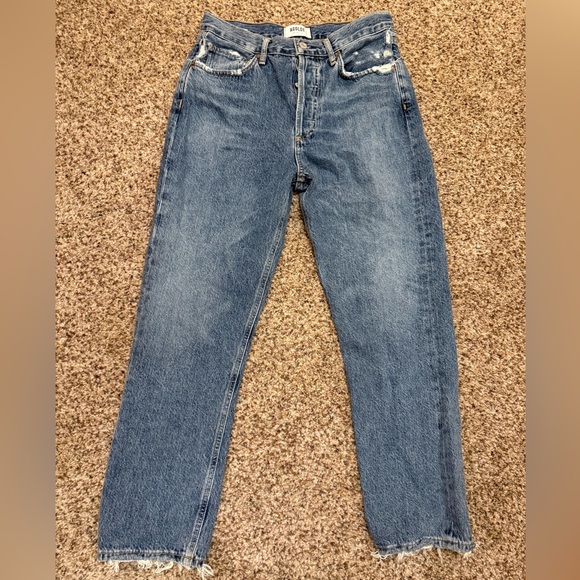 Agolde Denim - Agolde Riley High Rise Slim Straight Crop Organic Cotton 29